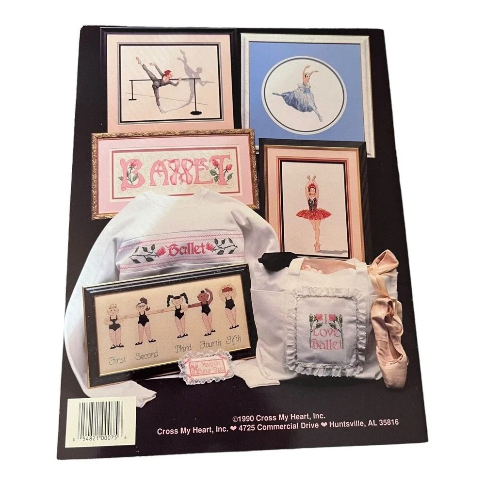 Vtg Cross Stitch Patterns‎ Lot of 5 Border Ballet Hummingbird Home & Baby VGC